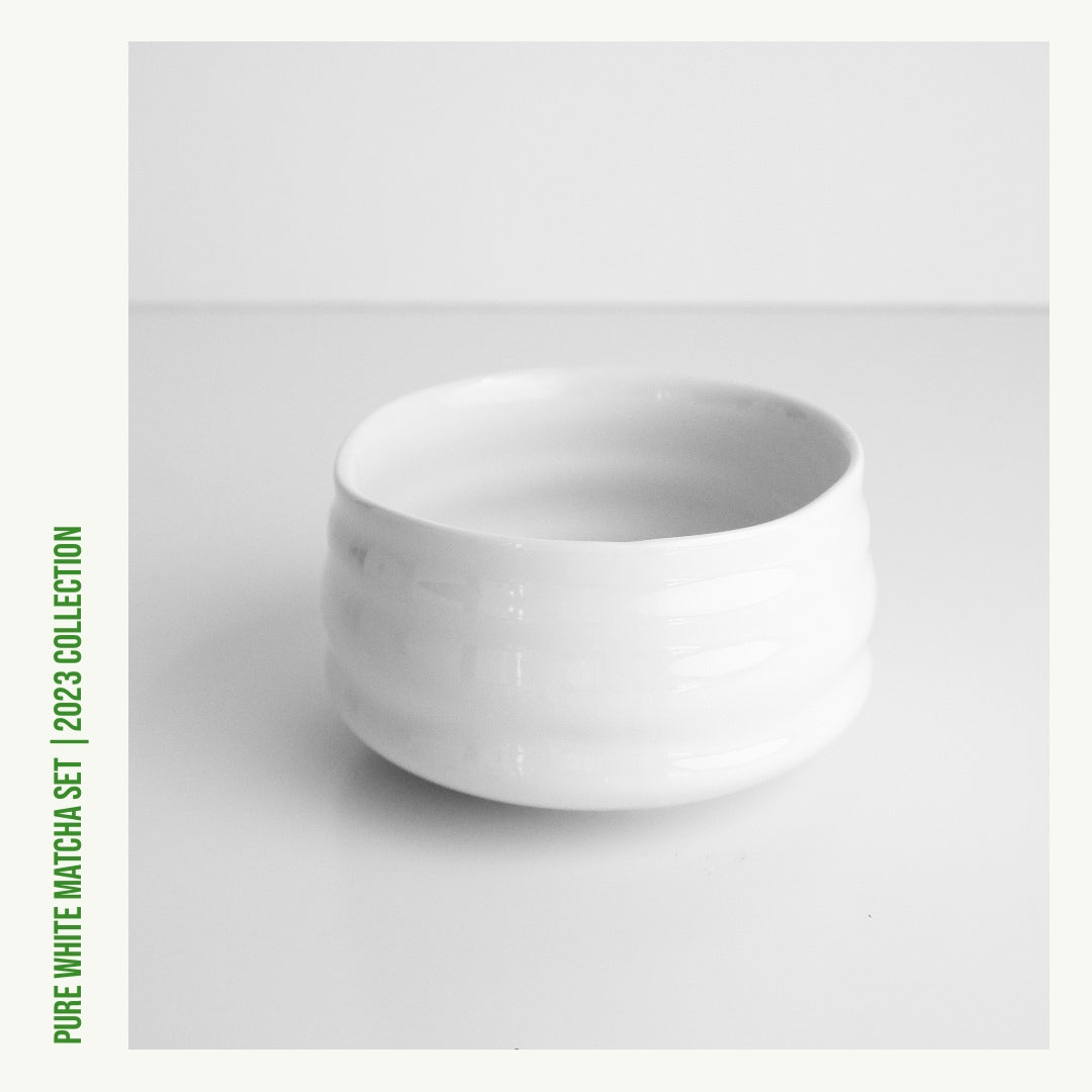 Wabi Matcha Set 2023 Collection - Pure White - Chawan, Chashaku, Sieve, Chasen, Chasen Holder