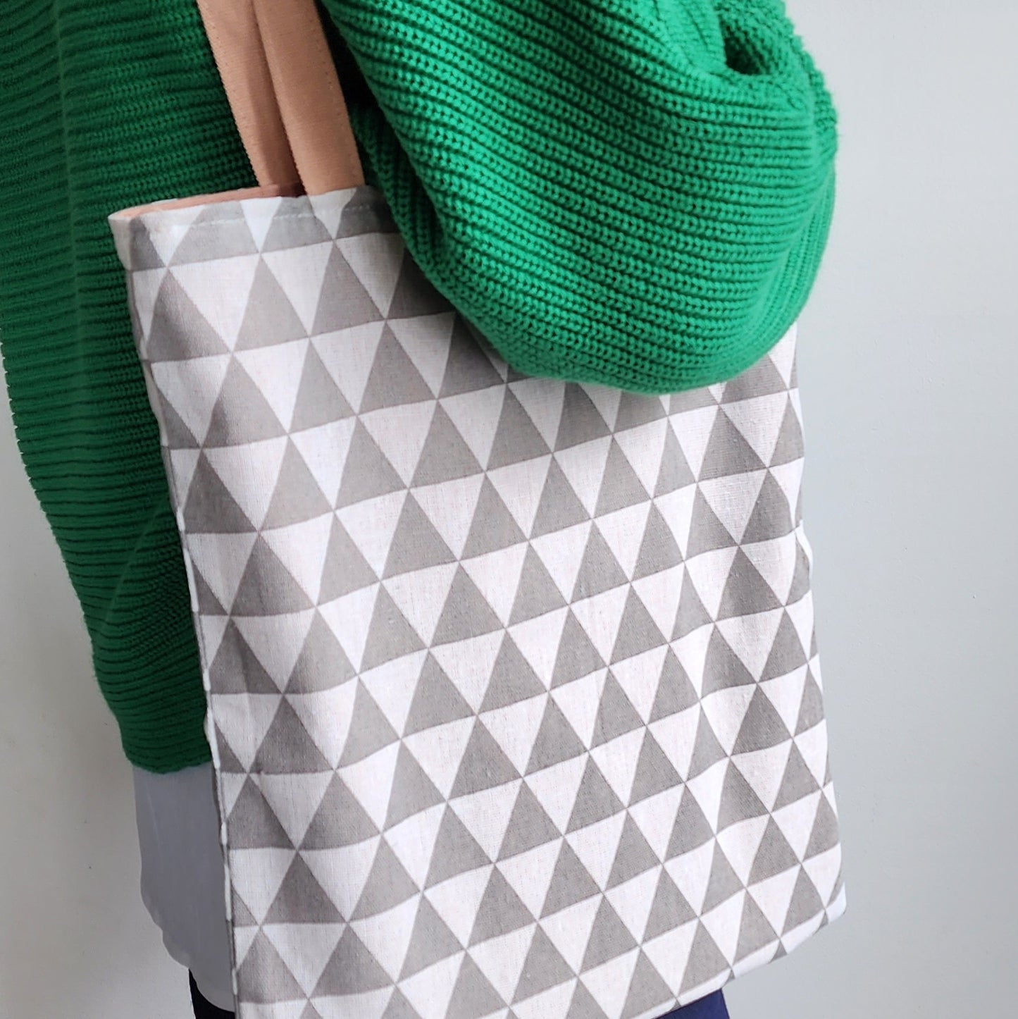 Wabi Tote Bag over shoulder