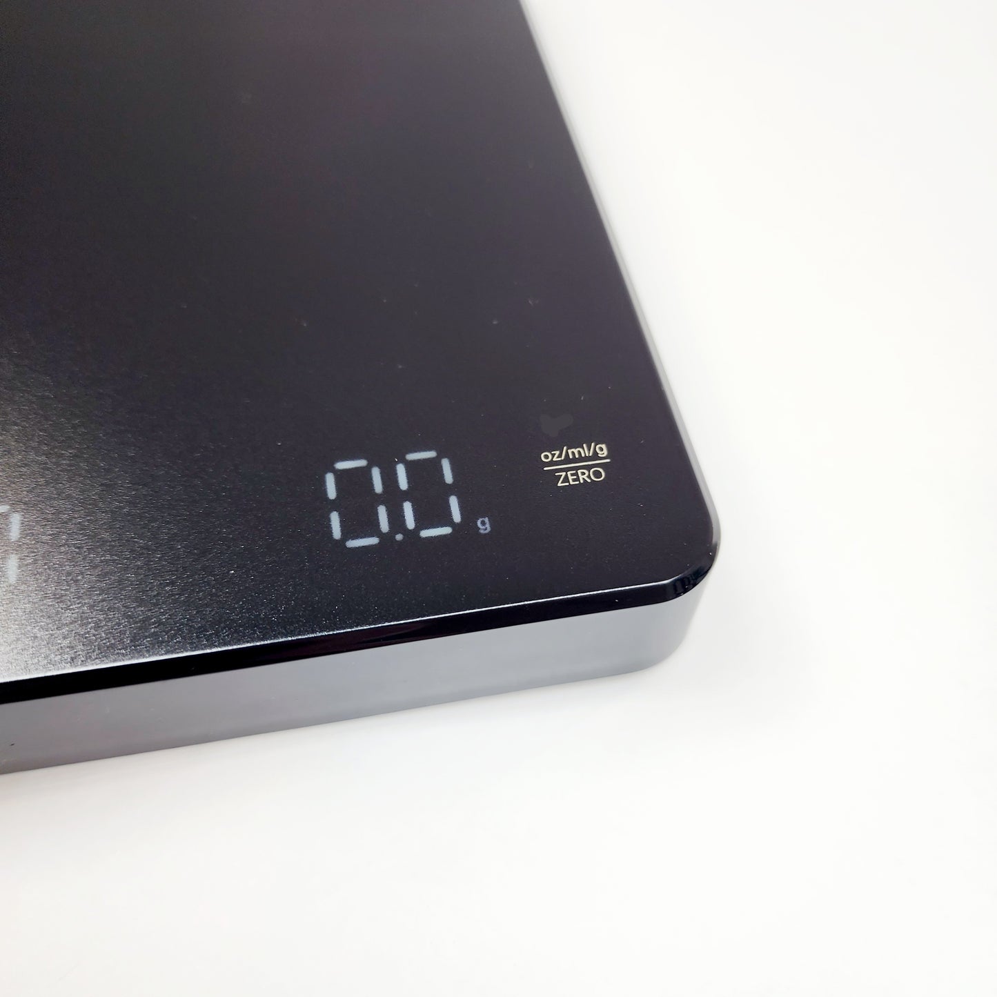 Close-up of Timemore scale showing 0.1g precision